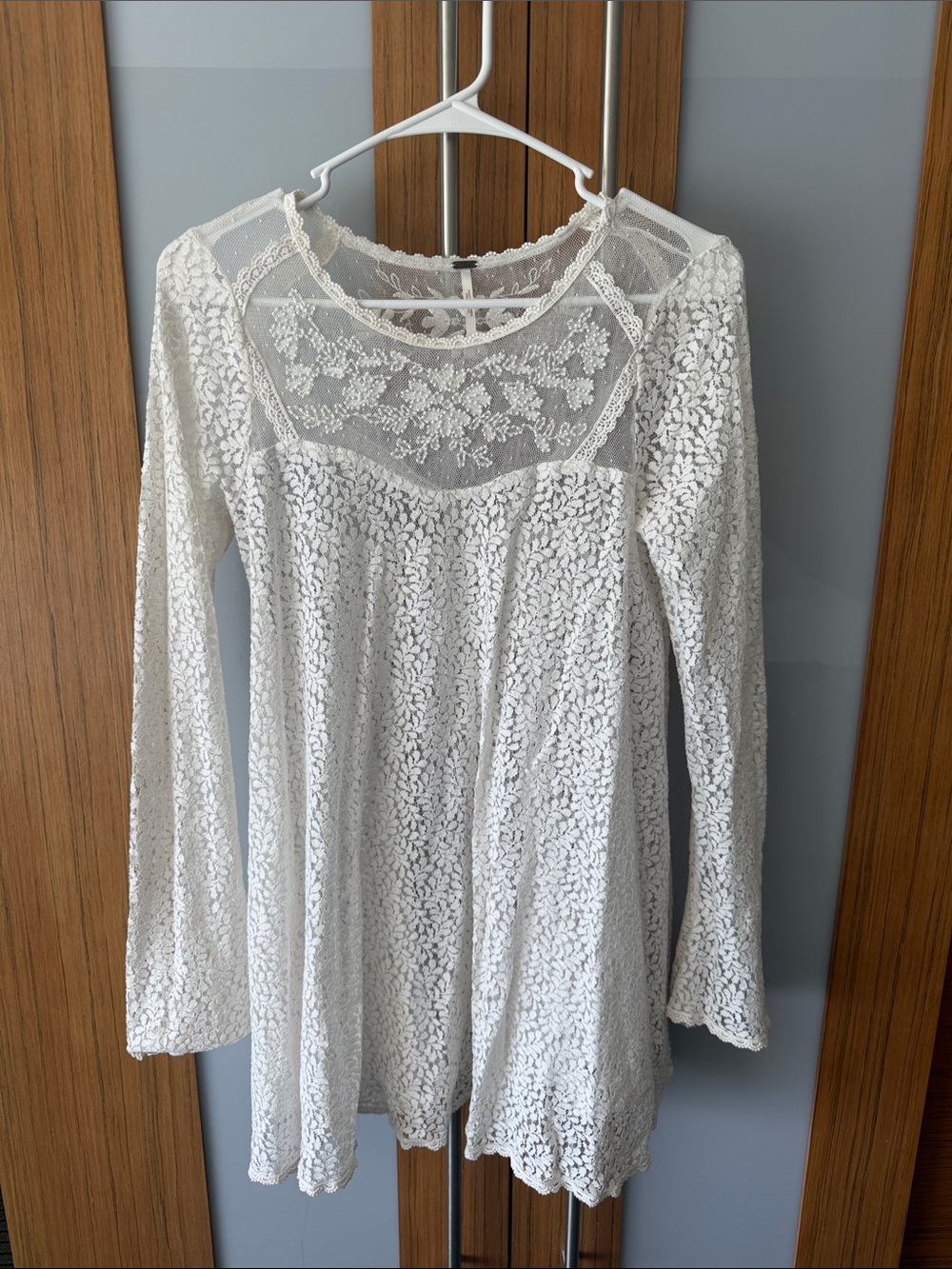 FREE PEOPLE Lace Beaded Tunic XS